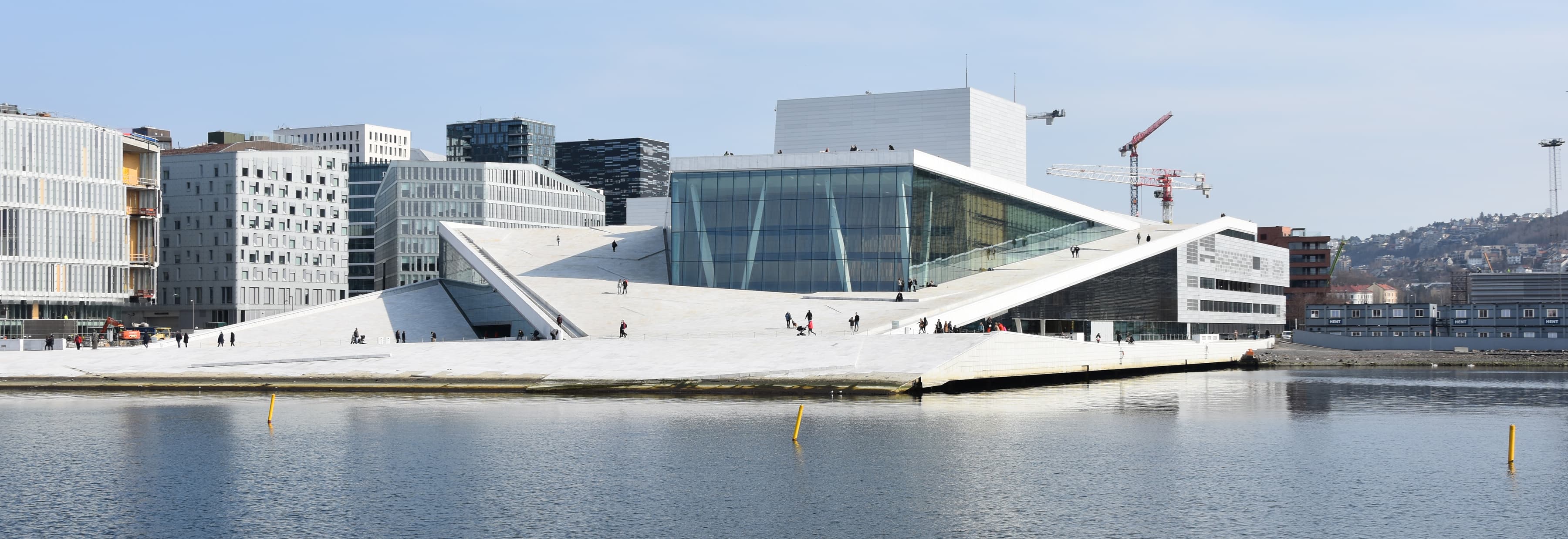 Oslo Opera House roof and harbour